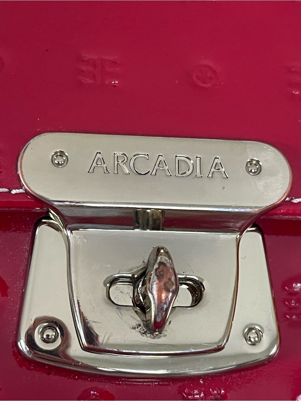 🤩ARCADIA ITALIAN PATENT RED SATCHEL BAG - Picture 3 of 12
